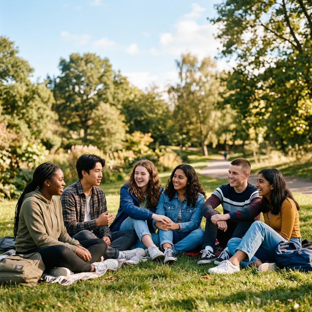 Young people supporting each other
